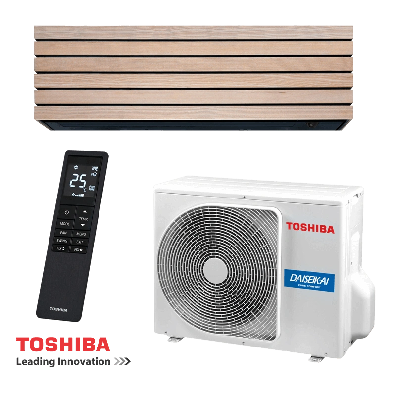 Инверторен климатик Toshiba Super Daiseikai 10 WOOD RAS-B18S4KVDG-E / RAS-18S4AVPG-E